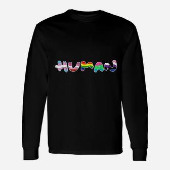 Human Pride Flag Rainbow Unisex Long Sleeve | Crazezy DE