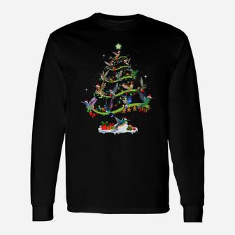 Hummingbird Tree Christmas Candy Cane Gift Ornament Unisex Long Sleeve | Crazezy AU