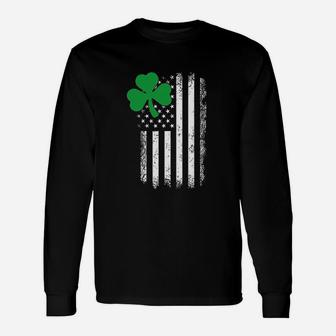 Hunt Shamrock Flag Stars And Stripes Muscle Irish St Patricks Day Long Sleeve T-Shirt - Thegiftio UK