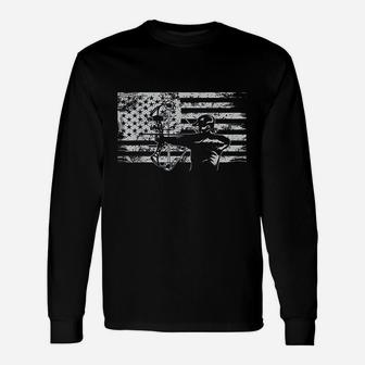 Hunting Archer American Flag Long Sleeve T-Shirt - Thegiftio UK