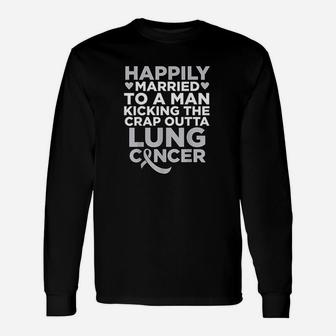 Husband Fighting Lung Support For Wife Unisex Long Sleeve | Crazezy UK
