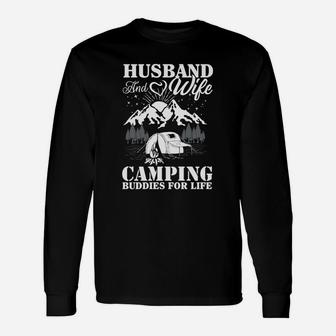 Husband And Wife Camping Buddies For Life Long Sleeve T-Shirt - Thegiftio UK