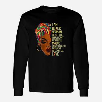 I Am Black Woman African American Melanin Poppin Afro Queen Unisex Long Sleeve | Crazezy UK