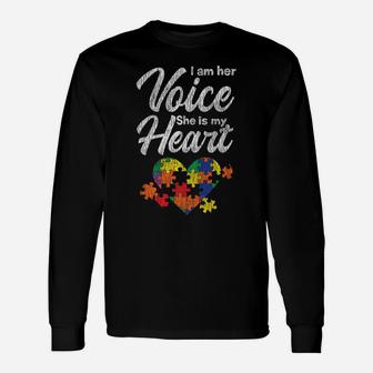 I Am Her Voice Mom Dad Family Autistic Kids Autism Awareness Unisex Long Sleeve | Crazezy