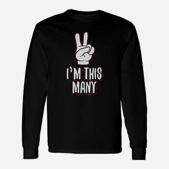 I Am This Many Two Year Old Birthday Unisex Long Sleeve | Crazezy