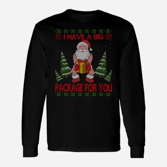 I Have Big Package For You Santa Claus & Huge Box Christmas Sweatshirt Unisex Long Sleeve | Crazezy
