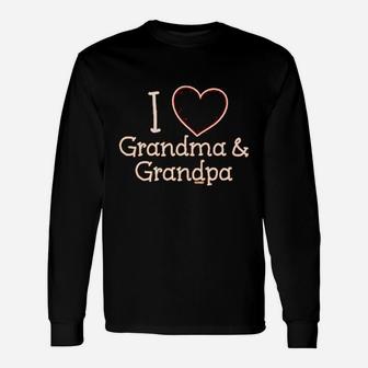 I Heart My Grandma And Grandpa Unisex Long Sleeve | Crazezy AU