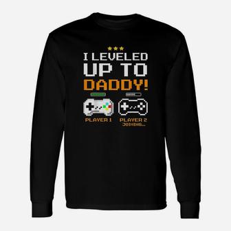 I Leveled Up To Daddy New Dad Gamer Unisex Long Sleeve | Crazezy AU