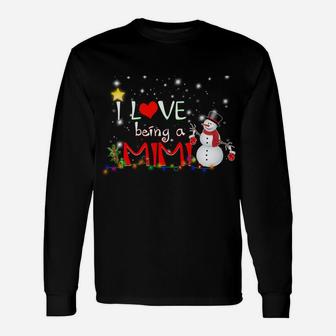 I Love Being A Mimi Christmas Tee Snowman Lovers Gift Unisex Long Sleeve | Crazezy CA