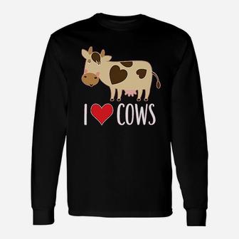 I Love Cows Dairy Farmer Unisex Long Sleeve | Crazezy AU