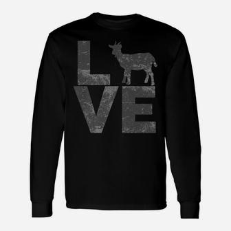 I Love Goats Vintage Look Goat Distressed Shirt Unisex Long Sleeve | Crazezy CA