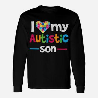I Love - Heart - My Autistic Son - Autism Awareness Unisex Long Sleeve | Crazezy AU