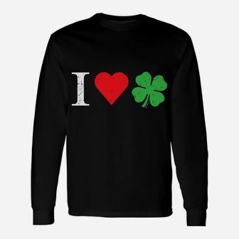 I Love Irish - Shamrock - Good Luck 4 Leaf Clover Unisex Long Sleeve | Crazezy UK