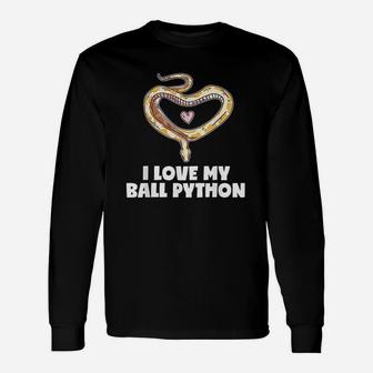 I Love My Ball Python Heart Pet Snake Animal Reptile Unisex Long Sleeve | Crazezy