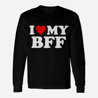 I Love My Bff Best Friend Forever - Red Heart Unisex Long Sleeve | Crazezy UK