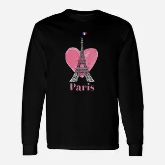 I Love Paris Eiffel Tower France Unisex Long Sleeve | Crazezy UK