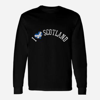 I Love Scotland Vintage Scottish Souvenirs Gift Vacation Unisex Long Sleeve | Crazezy