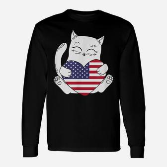 I Love Usa | Cat Lovers Tees | Cat Design Shirt | Cat Unisex Long Sleeve | Crazezy UK