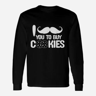 I Mustache You To Buy Cookies Scouting Dad Gif Unisex Long Sleeve | Crazezy CA