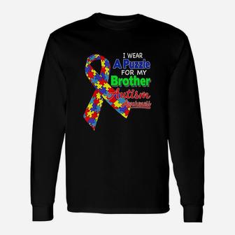 I Wear A Puzzle For My Brother Unisex Long Sleeve | Crazezy
