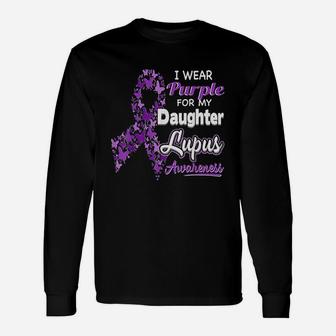 I Wear Purple For My Daughter Lupus Awareness Unisex Long Sleeve | Crazezy DE