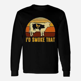 I Would Smok That Vintage Funny Bbq Grilling Party Unisex Long Sleeve | Crazezy DE