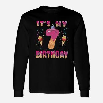 Ice Cream 7Th Birthday Unisex Long Sleeve | Crazezy