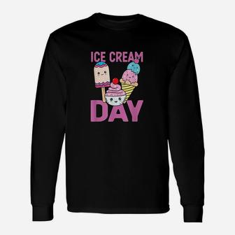 Ice Cream Day Kawaii Ice Cream Lover Gift Ice Pop Gelato Unisex Long Sleeve | Crazezy