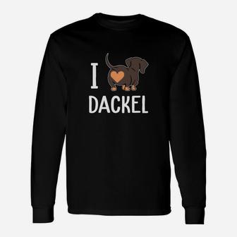 Ich liebe Dackel Langarmshirts, Lustiges Hundemotiv für Dackelfans - Seseable