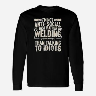 Id Just Rather Be Welding Welder Long Sleeve T-Shirt - Thegiftio UK