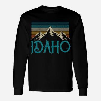 Idaho Vintage Mountains Nature Hiking Pride Souvenirs Gift Unisex Long Sleeve | Crazezy