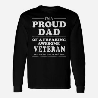 I'm A Proud Dad Of Awesome Veteran Military Veteran Unisex Long Sleeve | Crazezy AU