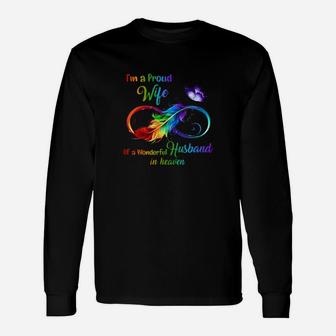 I'm A Proud Wife Of A Wonderful Husband In Heaven Long Sleeve T-Shirt - Monsterry CA