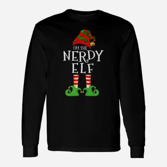 I'm The Nerdy Elf Funny Matching Christmas Pajama Costume Unisex Long Sleeve | Crazezy
