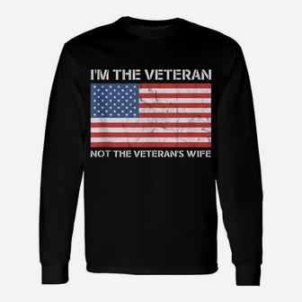 I'm The Veteran Not The Wife - Female American Pride Design Unisex Long Sleeve | Crazezy