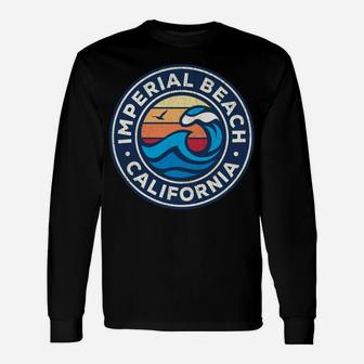 Imperial Beach California Ca Vintage Nautical Waves Design Unisex Long Sleeve | Crazezy AU
