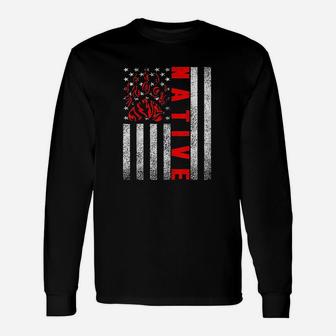 Indigenous Peoples Day Indian Native American Flag Bear Paw Unisex Long Sleeve | Crazezy