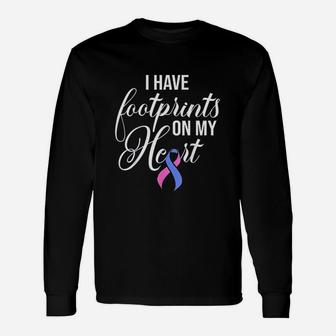 Infant Loss Footprint Mom Dad Pregnancy Baby Miscarriage Unisex Long Sleeve | Crazezy DE
