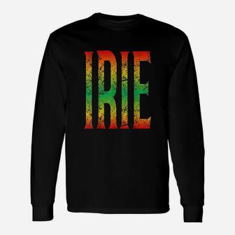 Irie Rastafarian Flag Color Long Sleeve T-Shirt - Thegiftio