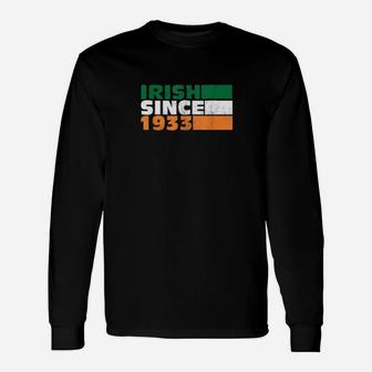 Irish Since 1933 Birthday 88Th Ireland Flag Vintage Long Sleeve T-Shirt - Monsterry DE