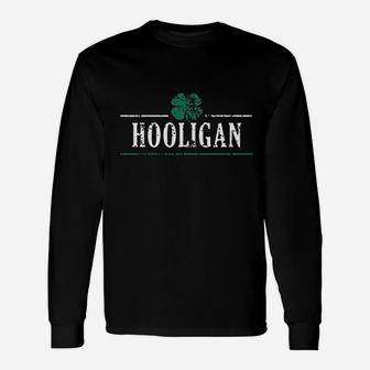 Irish Clover Hooligan St Pattys Patricks Day Cute Drinking Long Sleeve T-Shirt - Thegiftio UK