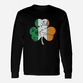 Irish Flag Shamrock Ireland Flag Clover Long Sleeve T-Shirt - Thegiftio UK