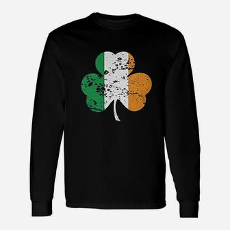 Irish Flag Shamrock Ireland Flag Clover Long Sleeve T-Shirt - Thegiftio UK