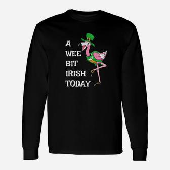 Irish Flamingo Saint Patricks Day Leprechaun Hat Bird Long Sleeve T-Shirt - Monsterry DE