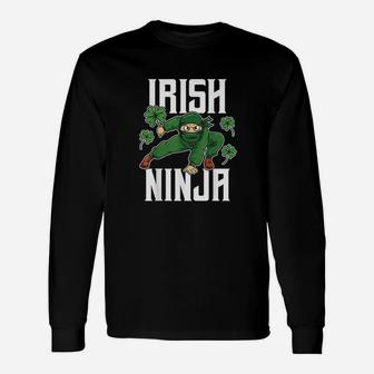 Irish Ninja Awesome St Patricks Day Paddys Luck Irish Gift Unisex Long Sleeve | Crazezy UK
