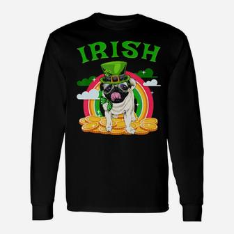 Irish Pug St Patricks Day Leprechaun Dog Long Sleeve T-Shirt - Monsterry