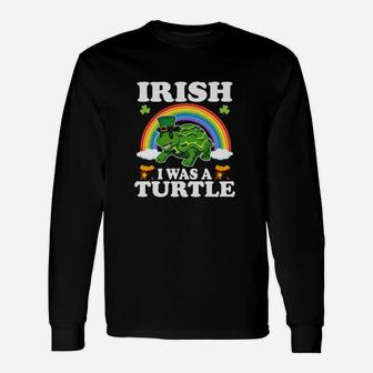 Irish I Was A Turtle Leprechaun Hat Turtle St Patricks Day Long Sleeve T-Shirt - Monsterry
