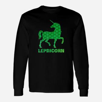 Irish Unicorn Shamrock Lepricorn Happy St Patricks Day Long Sleeve T-Shirt - Monsterry