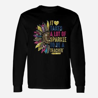 It Takes A Lot Of S-Parkle To Be A Teacher Sunflower Unisex Long Sleeve | Crazezy CA
