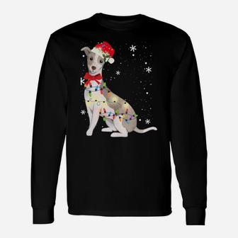 Italian Greyhound Dog Christmas Light Xmas Mom Dad Gifts Sweatshirt Unisex Long Sleeve | Crazezy UK